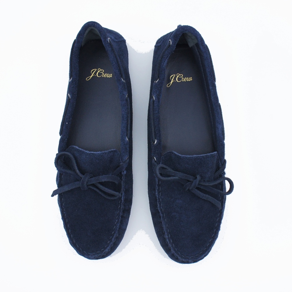 New JCREW Navy Driving Moccasins in Suede - Picture 2 of 5